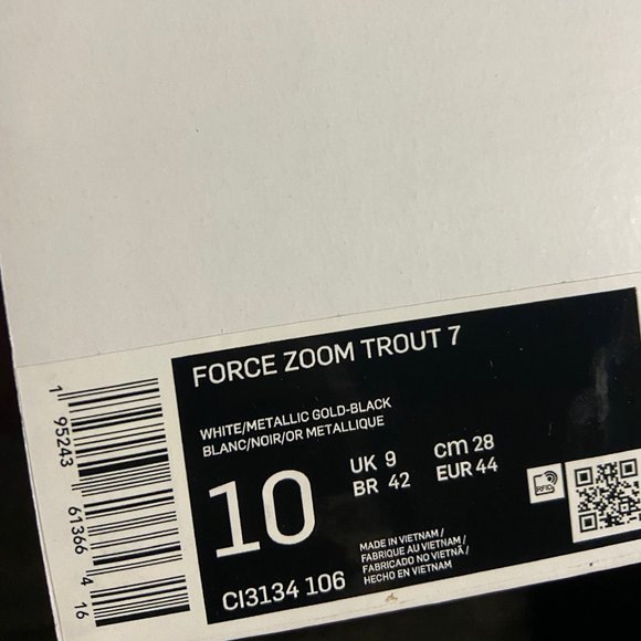 Mens Nike Air Force Zoom Mike Trout 7 Baseball Cleats CI3134-106 Size NEW main image 6